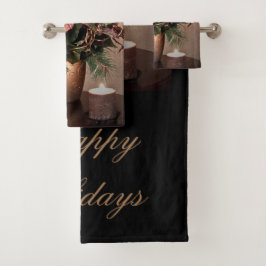 Happy Holidays in Bronze バスタオルセット