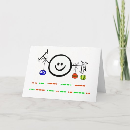 Happy Holidays in Morse Code Card + Happy Ham シーズンカード (正面)