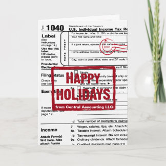Happy Holidays Income Tax Form  シーズンカード