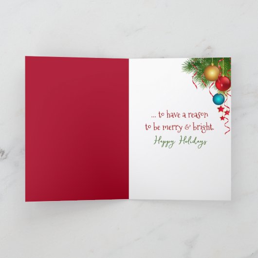 Happy Holidays Martini and Candy Cane シーズンカード (内部)