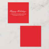 Happy Holidays Merry Christmas Bright Red Family エンクロージャーカード (正面/裏面)