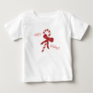 Happy Holidays Merry Christmas Candy Cane  ベビーTシャツ