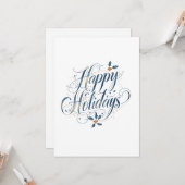 Happy Holidays Merry Christmas Family New Year カード (正面/裏面インサイチュ)