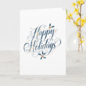 Happy Holidays Merry Christmas Family New Year カード (黄色い花)