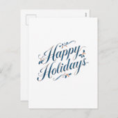 Happy Holidays Merry Christmas Family New Year シーズンポストカード (正面/裏面)