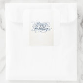 Happy Holidays Merry Christmas Family New Year スクエアシール (バッグ)