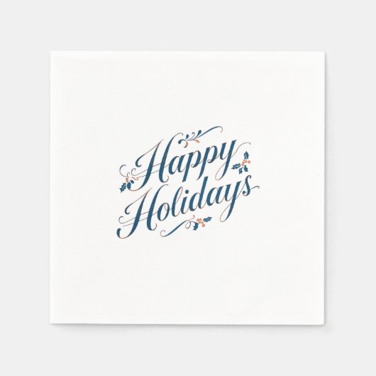 Happy Holidays Merry Christmas Family New Year スタンダードカクテルナプキン (正面)