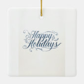 Happy Holidays Merry Christmas Family New Year セラミックオーナメント (裏面)