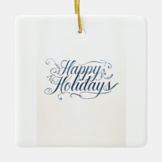 Happy Holidays Merry Christmas Family New Year セラミックオーナメント