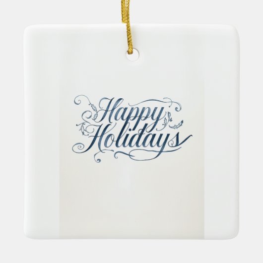 Happy Holidays Merry Christmas Family New Year セラミックオーナメント (正面)