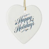 Happy Holidays Merry Christmas Family New Year セラミックオーナメント (右)