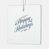 Happy Holidays Merry Christmas Family New Year セラミックオーナメント (左)