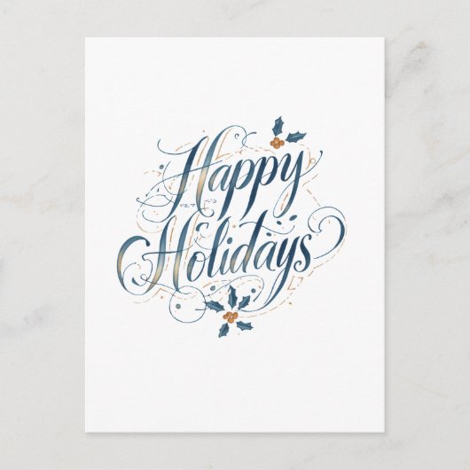 Happy Holidays Merry Christmas Family New Year ポストカード (正面)