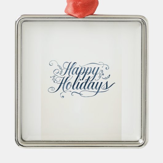 Happy Holidays Merry Christmas Family New Year メタルオーナメント (正面)