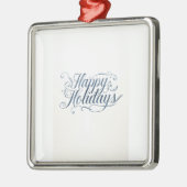 Happy Holidays Merry Christmas Family New Year メタルオーナメント (左)