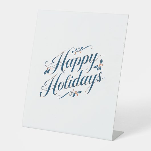 Happy Holidays Merry Christmas Family New Year 台座サイン (正面)