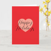 Happy Holidays Merry Christmas Holiday Time Heart カード (黄色い花)