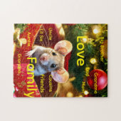 Happy Holidays Merry Christmas Mouse Love Puzzle  ジグソーパズル (横)