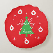 Happy Holidays Merry Christmas New Year ラウンドクッション (裏面)