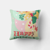 happy holidays merry christmas ornaments クッション (裏面)