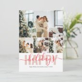 Happy Holidays Modern Photo Collage Holiday Card シーズンカード (スタンド正面)
