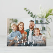 HAPPY HOLIDAYS Modern Script Photo Overlay シーズンカード (スタンド正面)