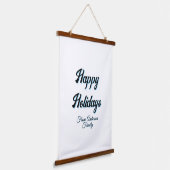 Happy holidays name family gifts stylish retro boh 吊り下げ型タペストリー (傾斜あり)