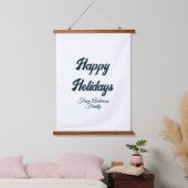 Happy holidays name family gifts stylish retro boh 吊り下げ型タペストリー (寝室)