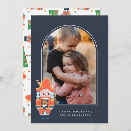 HAPPY HOLIDAYS NUTCRACKERあなたの写真を追加 (正面/裏面)