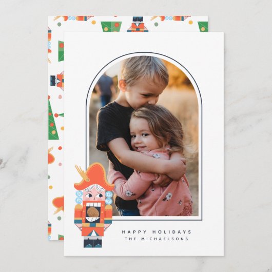 HAPPY HOLIDAYS NUTCRACKERあなたの写真を追加 (正面/裏面)