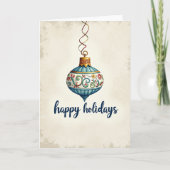 Happy Holidays Ornament Card カード (正面)
