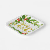 'Happy Holidays' Paper Plate ペーパープレート (傾斜あり)