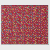 Happy Holidays Pattern Red Christmas ラッピングペーパー (フラット)