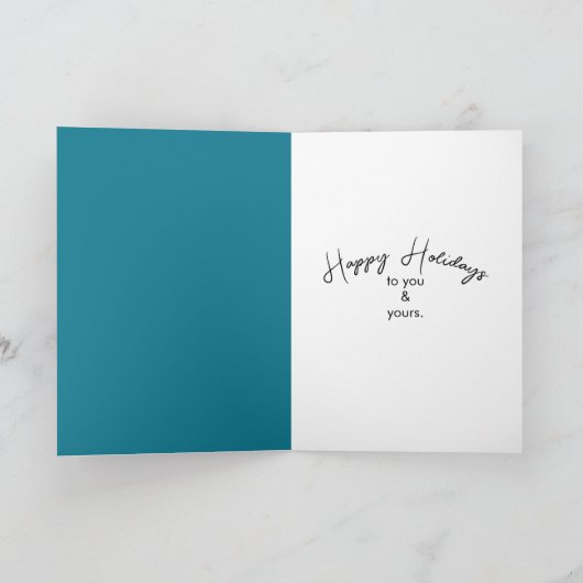 Happy Holidays Penguin Under Northern Lights カード (内部)