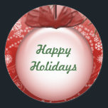 Happy Holidays Personalizable Christmas Stickers ラウンドシール<br><div class="desc">クリスマスカード封筒とホリデーカード封筒のためのクリスマス切手と休日の切手。これらの季節の切手は実在すべて、カスタマイズ可能でパーソナライズ可能な統一された州郵便サービス(USPS)切手である。クリスマスシーズン素晴らしやホリデーシーズンのプレゼントも作る。以下クリックのクリスマス切手のオプションについて</div>