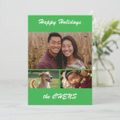 Happy holidays personalized photo card シーズンカード (スタンド正面)