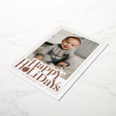 Happy Holidays Photo 箔シーズンカード (回転した状態)