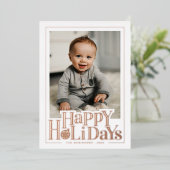 Happy Holidays Photo 箔シーズンカード (立ち正面)