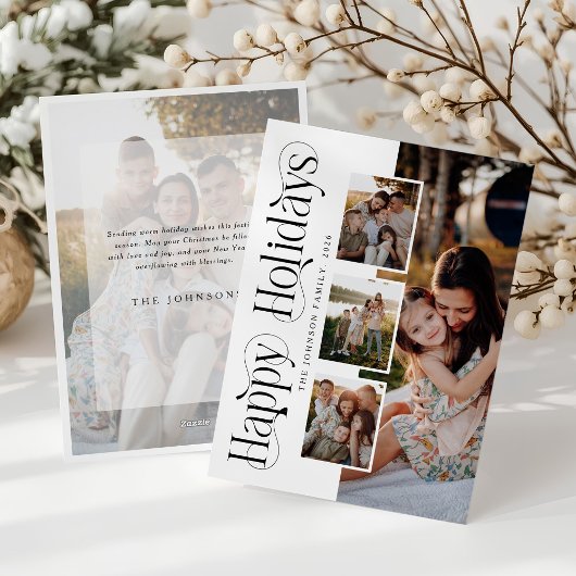 Happy Holidays Photo Collage Christmas シーズンカード