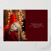 Happy Holidays Photo Gold  箔シーズンカード (裏面)