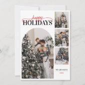 Happy Holidays photo Modern Simple Calligraphy シーズンカード (正面)