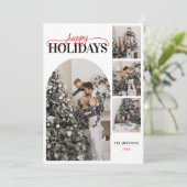 Happy Holidays photo Modern Simple Calligraphy シーズンカード (スタンド正面)