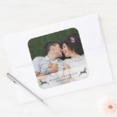 Happy Holidays Photo with Deer Sticker スクエアシール (封筒)