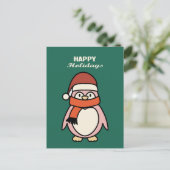 happy holidays pink penguin  シーズンポストカード (スタンド正面)