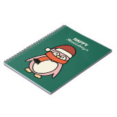 happy holidays pink penguin  ノートブック (左側)