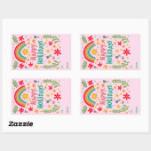 Happy Holidays Rainbow Cute CUSTOM TO FROM  長方形シール (シート)