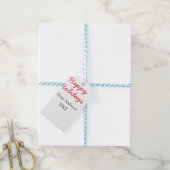 Happy holidays red black love family name yearChri ギフトタグ (より糸付き)