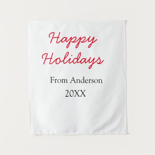 Happy holidays red black love family name yearChri タペストリー (正面)