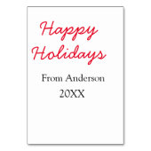 Happy holidays red black love family name yearChri テーブルナンバー (裏面)