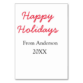 Happy holidays red black love family name yearChri テーブルナンバー